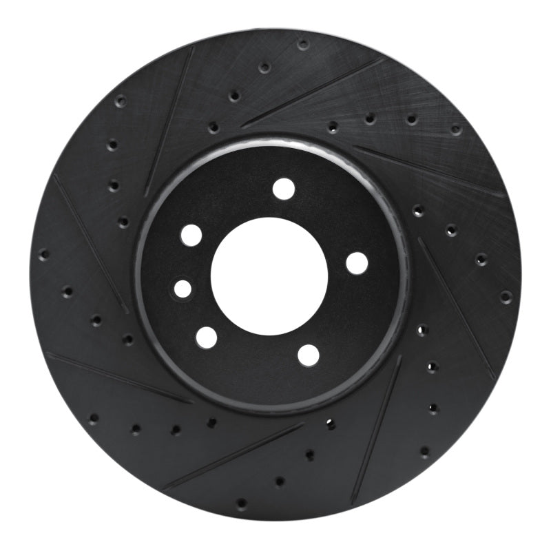 R1 Concepts 20-25 Land Rover Defender 110 Front Left Drilled & Slotted Black Brake Rotor