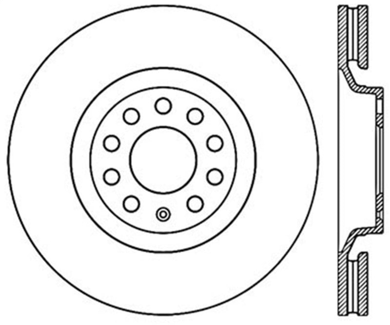 StopTech 01-09 Audi A4 Cross Drilled Cryo Left Front Rotor