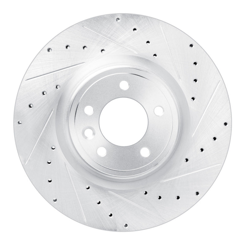R1 Concepts 18-24 Land Rover Discovery Front Right Drilled & Slotted Silver Brake Rotor