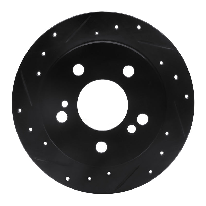 R1 Concepts 83-95 Mercedes-Benz 300CE Rear Left Drilled & Slotted Black Brake Rotor
