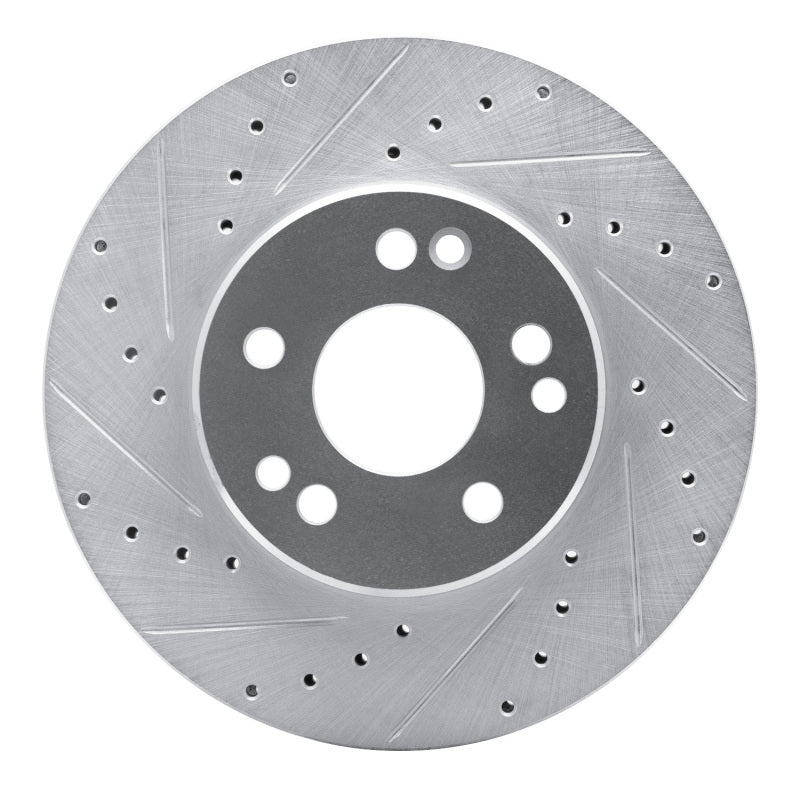 R1 Concepts 90-95 Mercedes-Benz 400E Front Left Drilled & Slotted Silver Brake Rotor