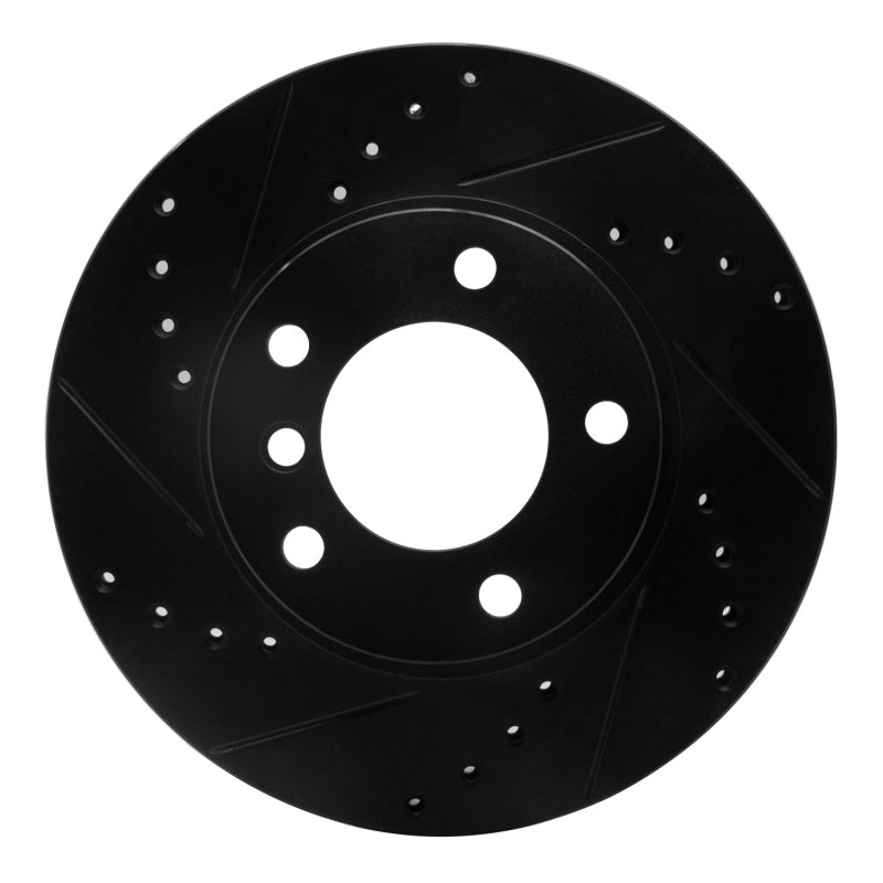 R1 Concepts 91-06 BMW 325I (USA/Canada) Front Left Drilled & Slotted Black Brake Rotor