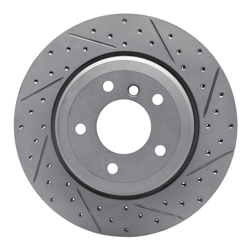 R1 Concepts 04-10 BMW 528I Rear Right Drilled & Slotted Geo-Carbon Rotor