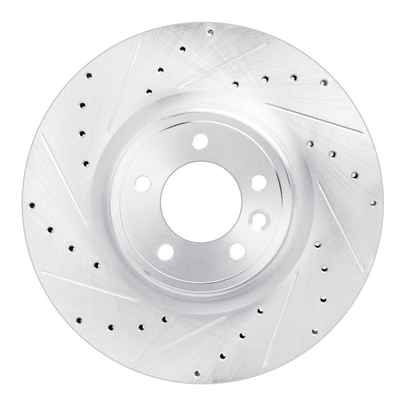 R1 Concepts 18-24 Land Rover Range Rover Front Left Drilled & Slotted Silver Brake Rotor