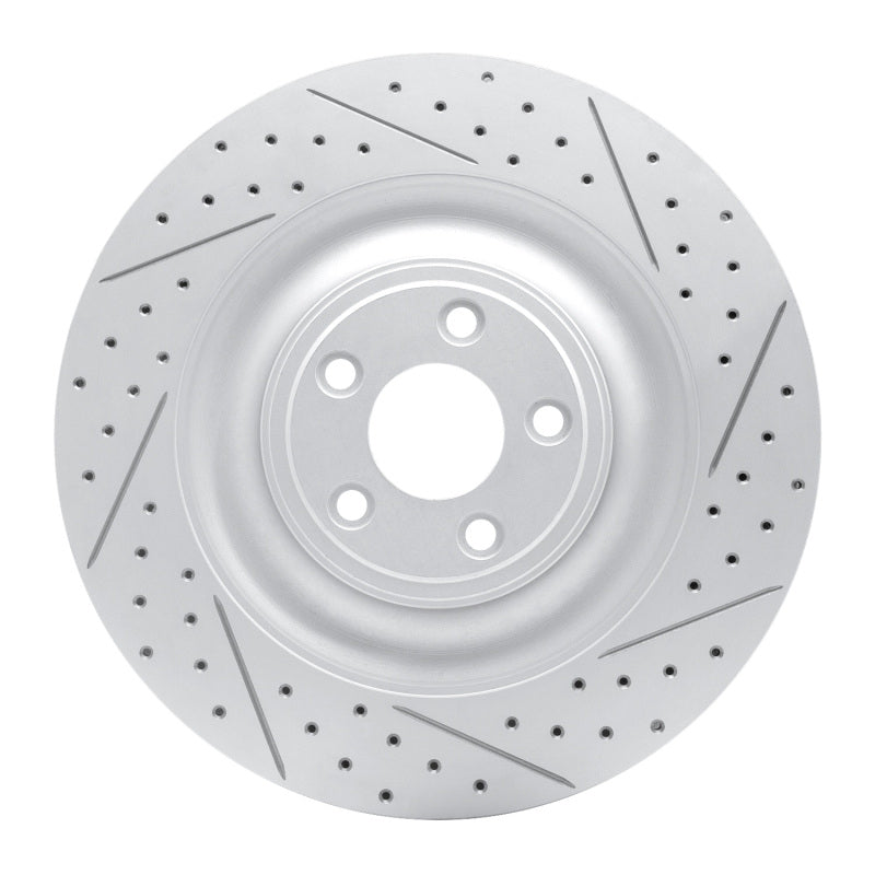 R1 Concepts 10-24 Jaguar Xfr Rear Right Drilled & Slotted Geo-Carbon Rotor