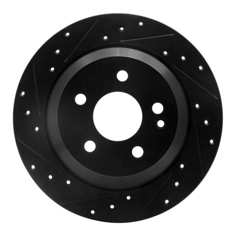 R1 Concepts 16-23 Mercedes-Benz Metris Rear Left Drilled & Slotted Black Brake Rotor