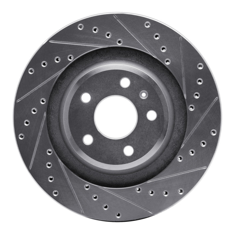 R1 Concepts 2008-2025 Audi A6 Quattro Rear Right Drilled & Slotted Silver Brake Rotor