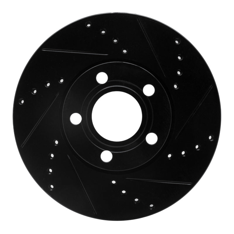 R1 Concepts 92-08 Audi A4 (USA/Canada) Front Right Drilled & Slotted Black Brake Rotor
