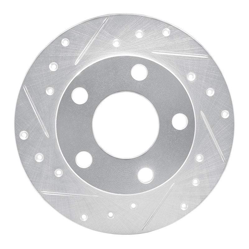R1 Concepts 98-01 Audi A6 Quattro Rear Left Drilled & Slotted Silver Brake Rotor