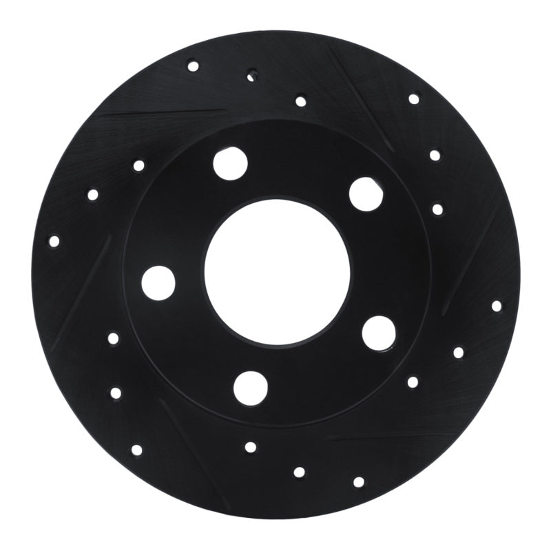 R1 Concepts 92-05 Audi 100 Quattro Rear Right Drilled & Slotted Black Brake Rotor