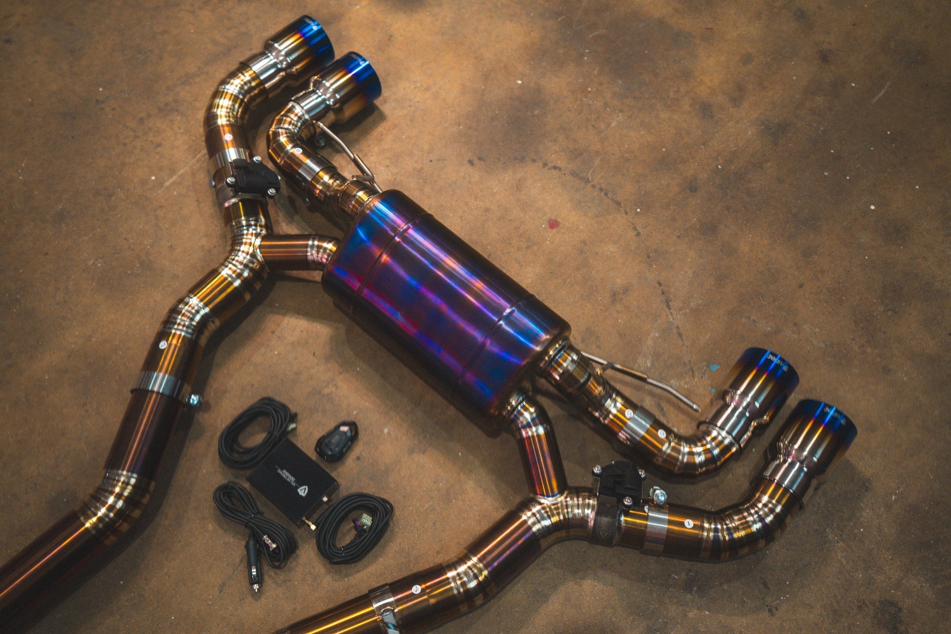 Valvetronic Designs - BMW F90 M5 Valved Sport Exhaust System Gold + Purple Burnt Titanium