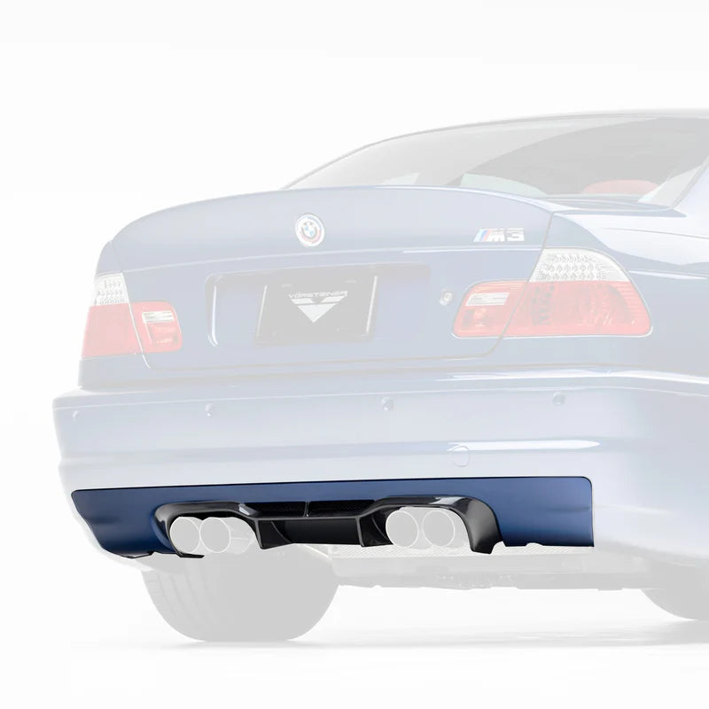 Vorsteiner V20 Aero Rear Diffuser Carbon Fiber PP 1x1 Glossy V-Style - BMW E46 M3