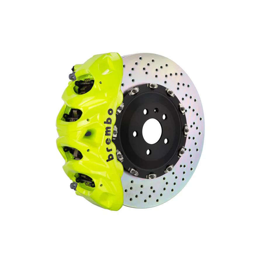 Brembo 25+ BMW X3 30/BMW X3 M50 xDrive Fr GT BBK 6 Pist Cast 405x34 2pc Rotor Drilled- Fluo. Yellow