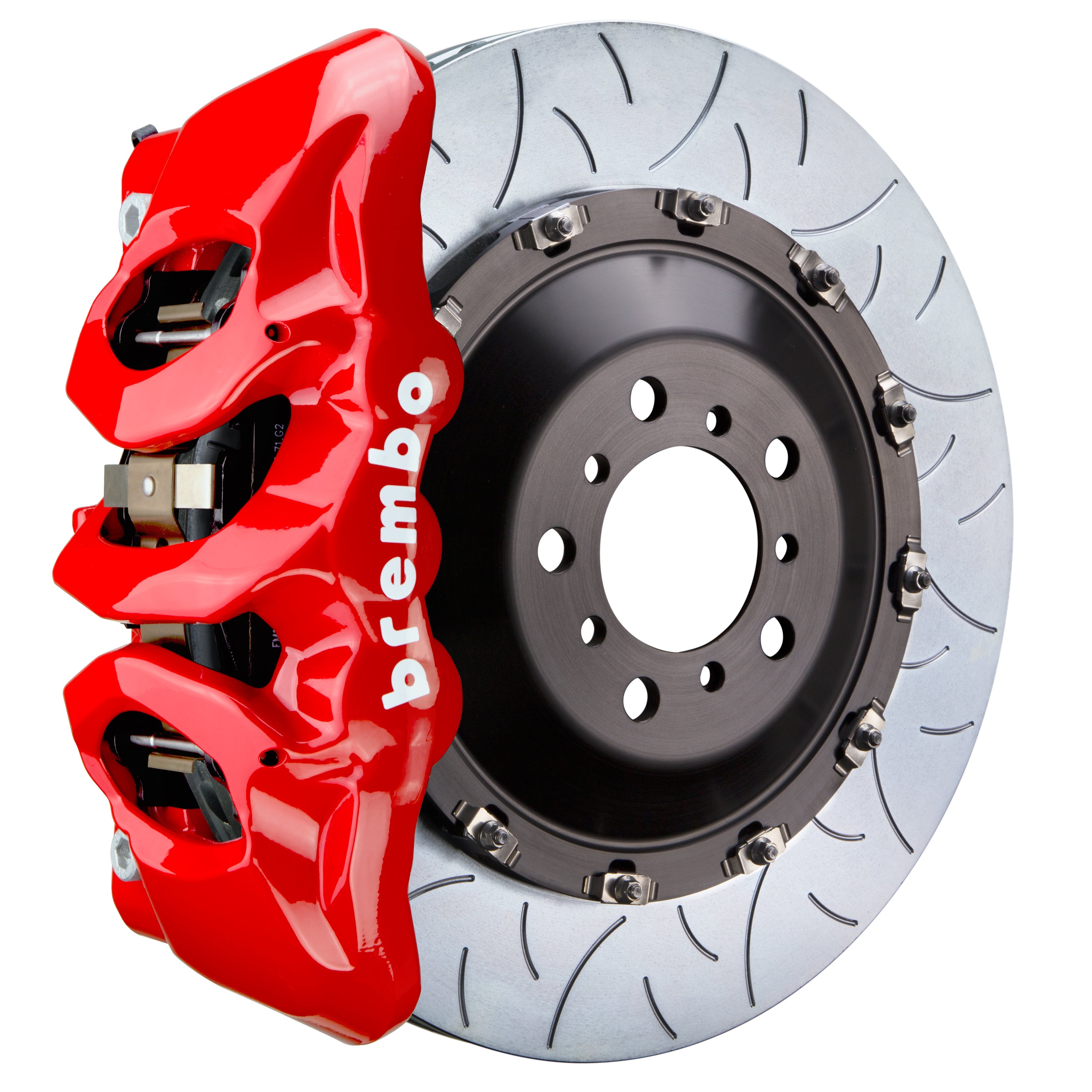 Brembo 05-13 Range Rover Sport Rear GT BBK 4 Piston Cast 380x28 2pc Rotor Slotted Type3-Red