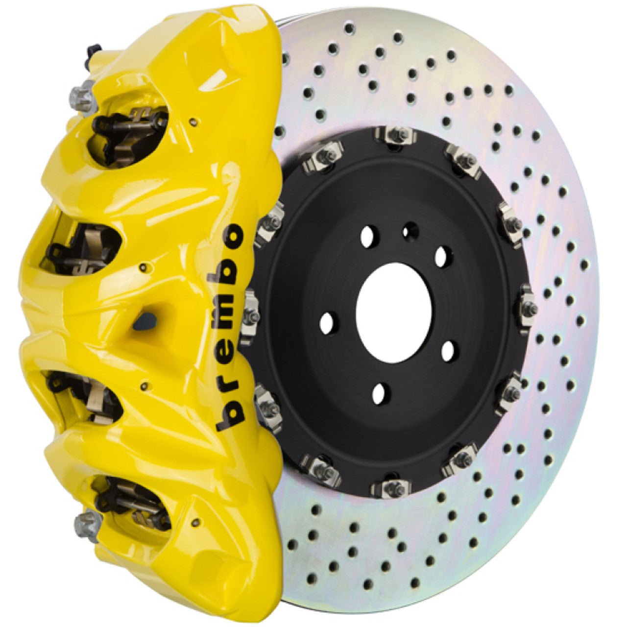Brembo 24+ BMW M30i/530i xDrive/24+ 540i xDrive Fr GT BBK 6 Pist Cast 405x34 2pc Rotor Drl- Yellow - Caliper Style 2