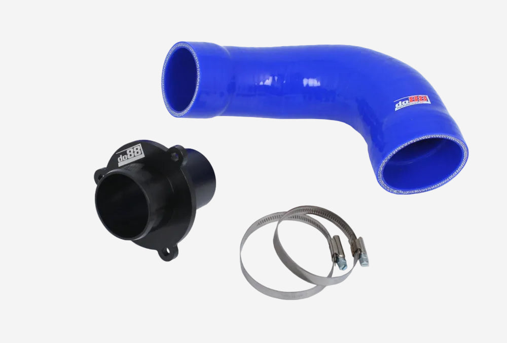 do88 VAG 1.8 2.0 TSI (MQB) Turbo Muffler Delete, do88 TR-340, Blue hoses