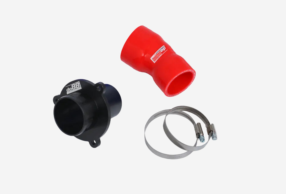 do88 VAG 1.8/2.0 TSI (MQB) Turbo Muffler Delete, OEM Pressure pipes, Red hose