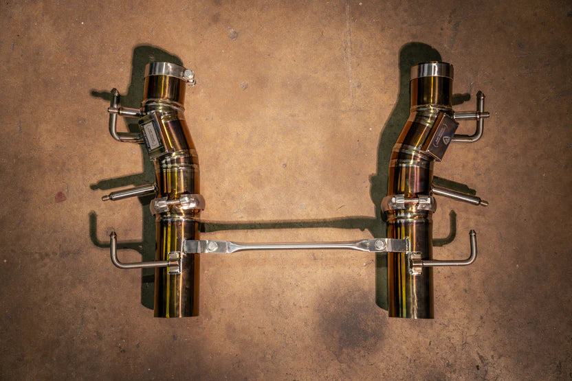 Valvetronic Designs - Ferrari SF90 Stradale 3.9L Catback Grade 5 Titanium Reuses OEM Style Tips