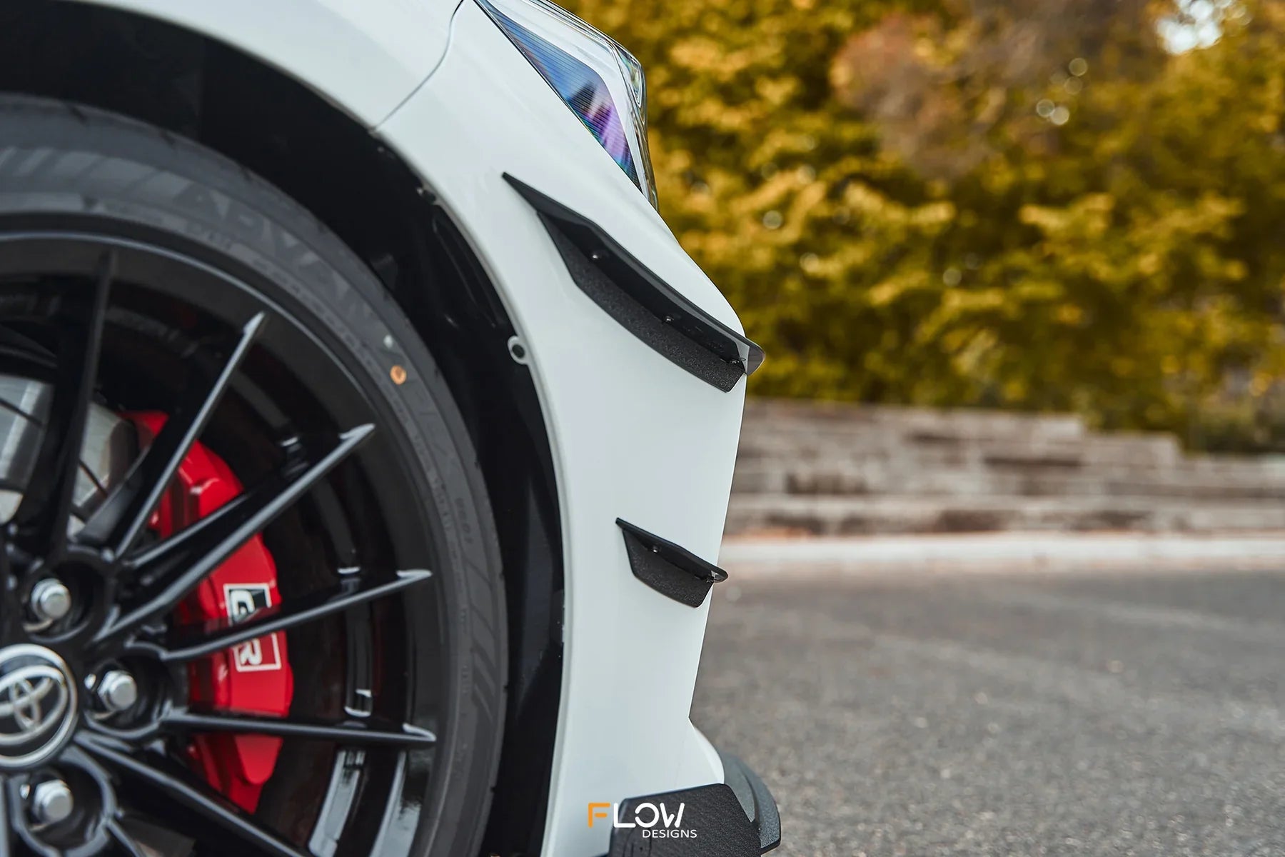 Flow Designs Full Lip Splitter Set Textured Black - Toyota GR Corolla