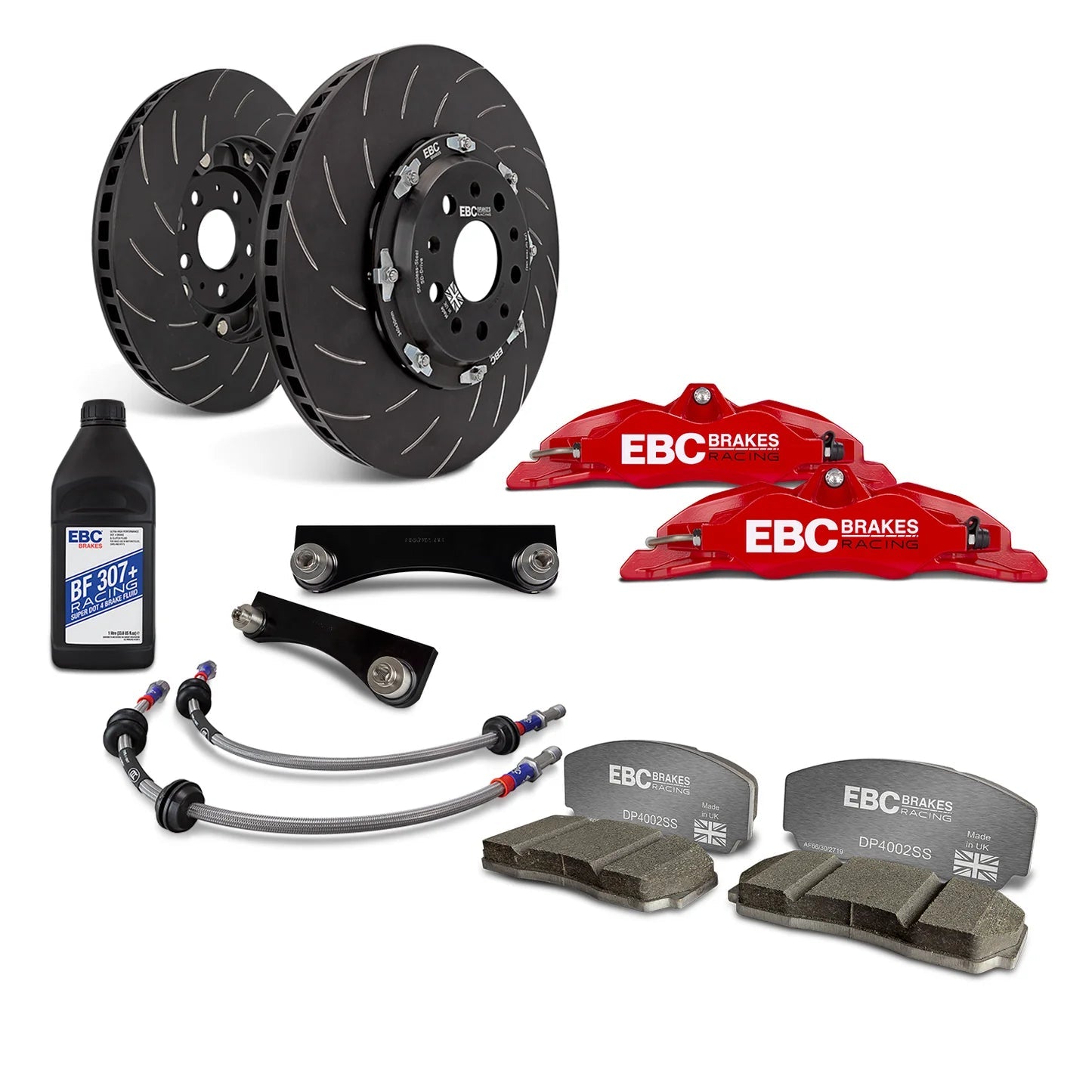 EBC Racing Volkswagen Polo GTI (AW) Red Apollo-4 Calipers 330mm Rotors Front Big Brake Kit