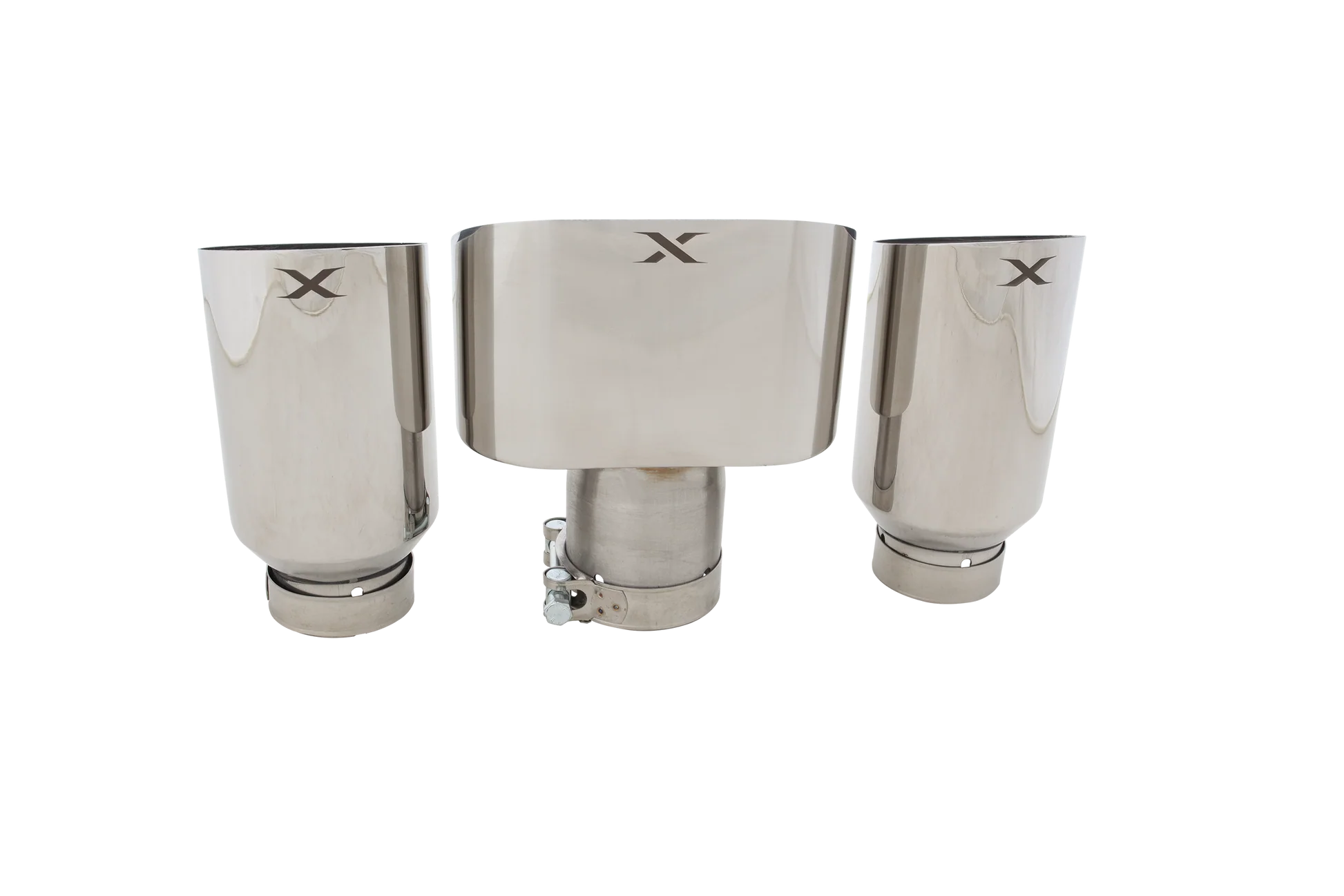 XForce Polished OEM Style Single Wall Angle Cut Tips For Xforce Exhaust - Toyota GR Corolla