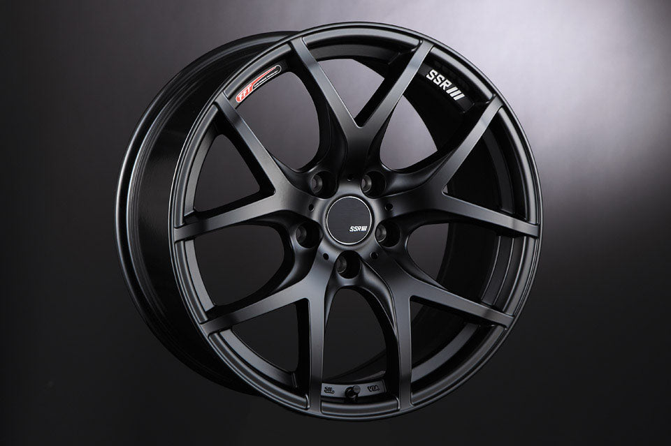 SSR GTV03 18x8.5 5x114.3 40mm Offset Flat Black Wheel 05-07 STI / 11+ tC