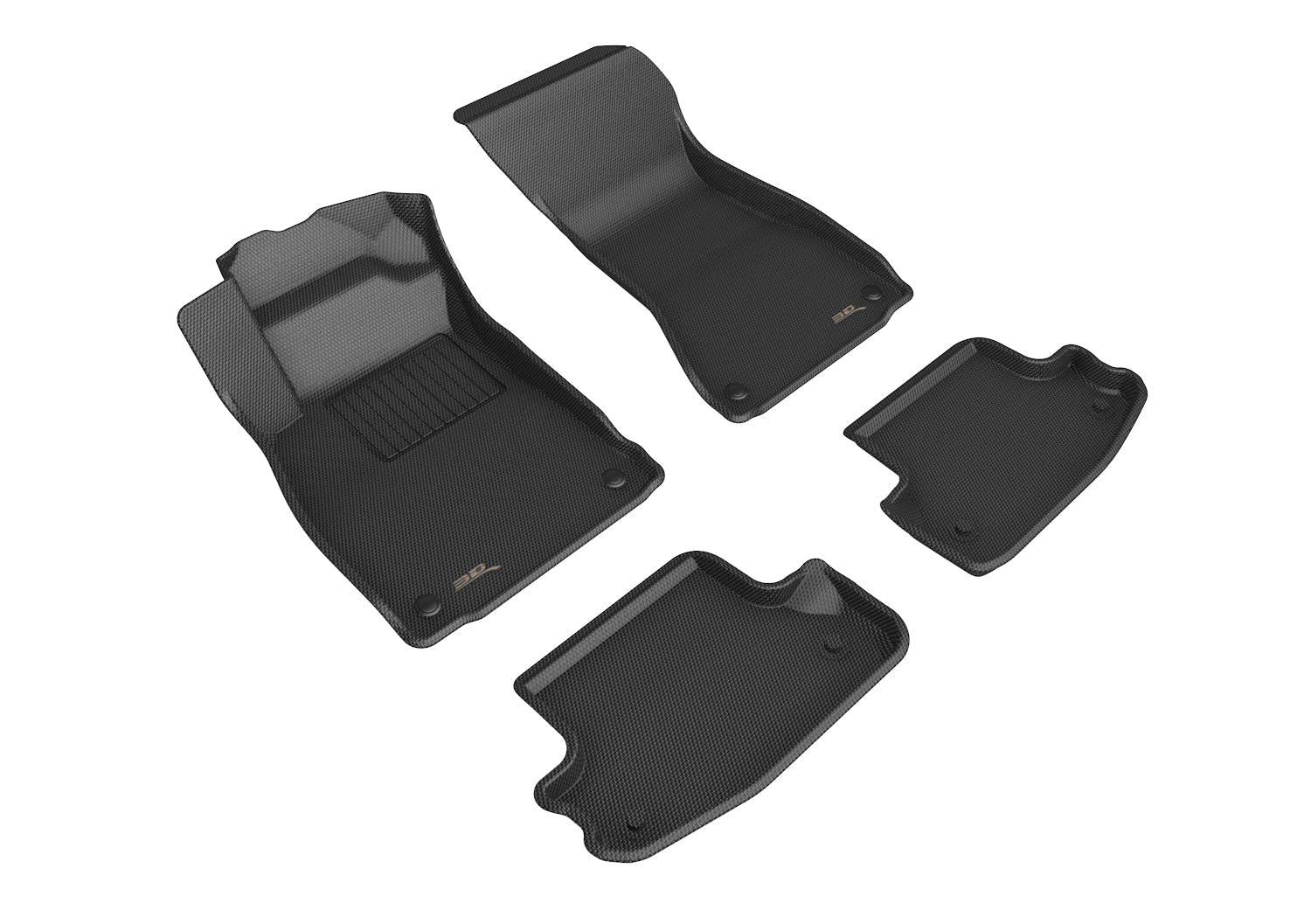3D MAXpider 19-21 Audi E-Tron Kagu 1st + 2nd Row Floormats - Black