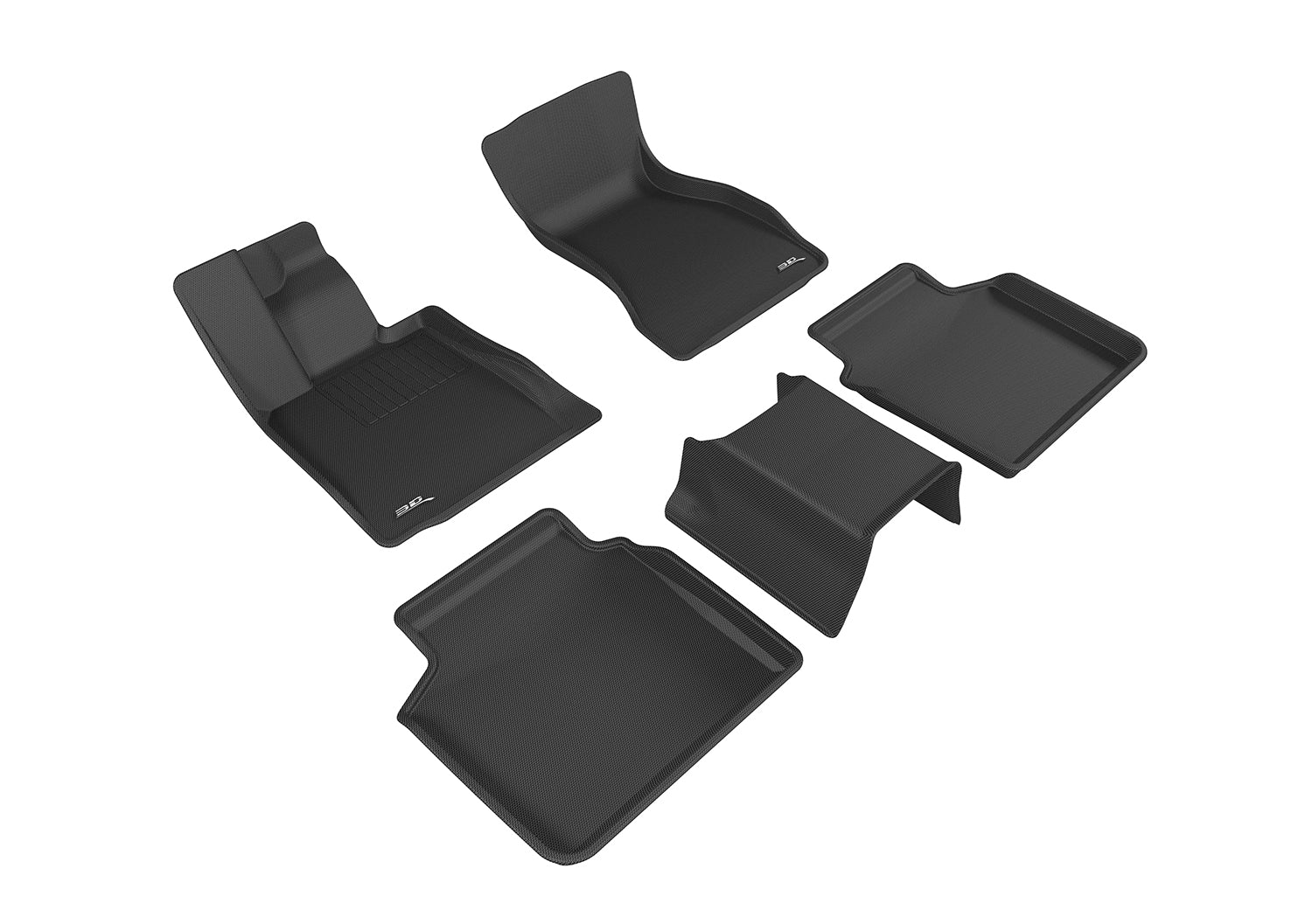 3D MAXpider 2016-2020 BMW 7 Series Kagu 1st & 2nd Row Floormats - Black
