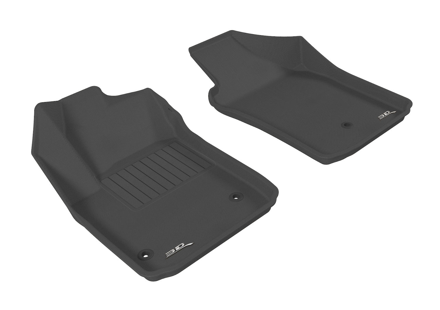 3D MAXpider 2012-2019 Fiat 500 Kagu 1st & 2nd Row Floormats - Black