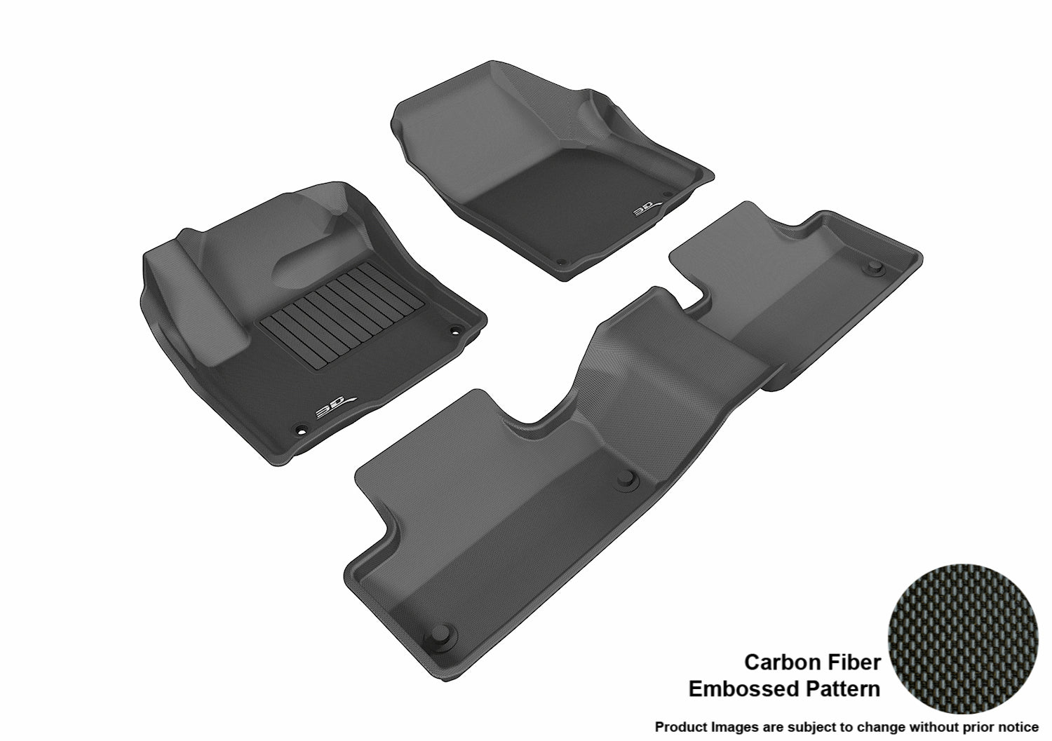 3D MAXpider 2014-2019 Land Rover Range Rover Evoque Kagu 1st & 2nd Row Floormats - Black