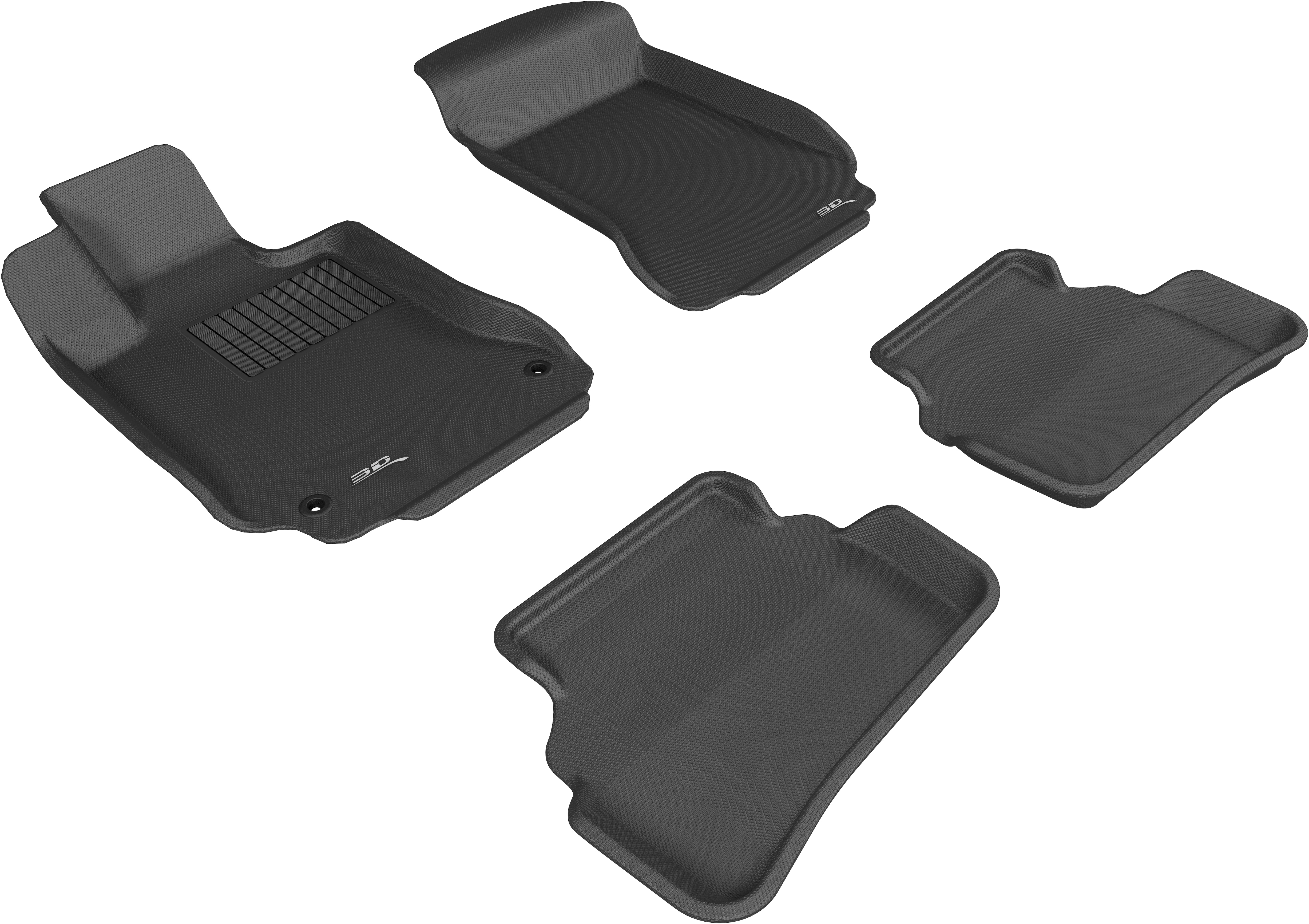 3D MAXpider 2007-2013 Mercedes-Benz S-Class W221 Kagu 1st & 2nd Row Floormats - Black