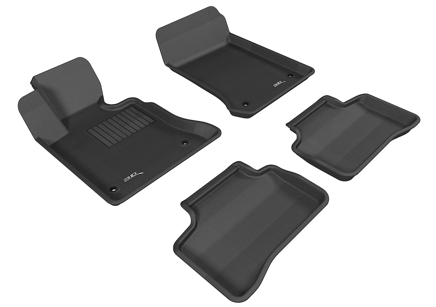 3D MAXpider 2013-2015 Mercedes-Benz GLK-Class X204 Kagu 1st & 2nd Row Floormats - Black