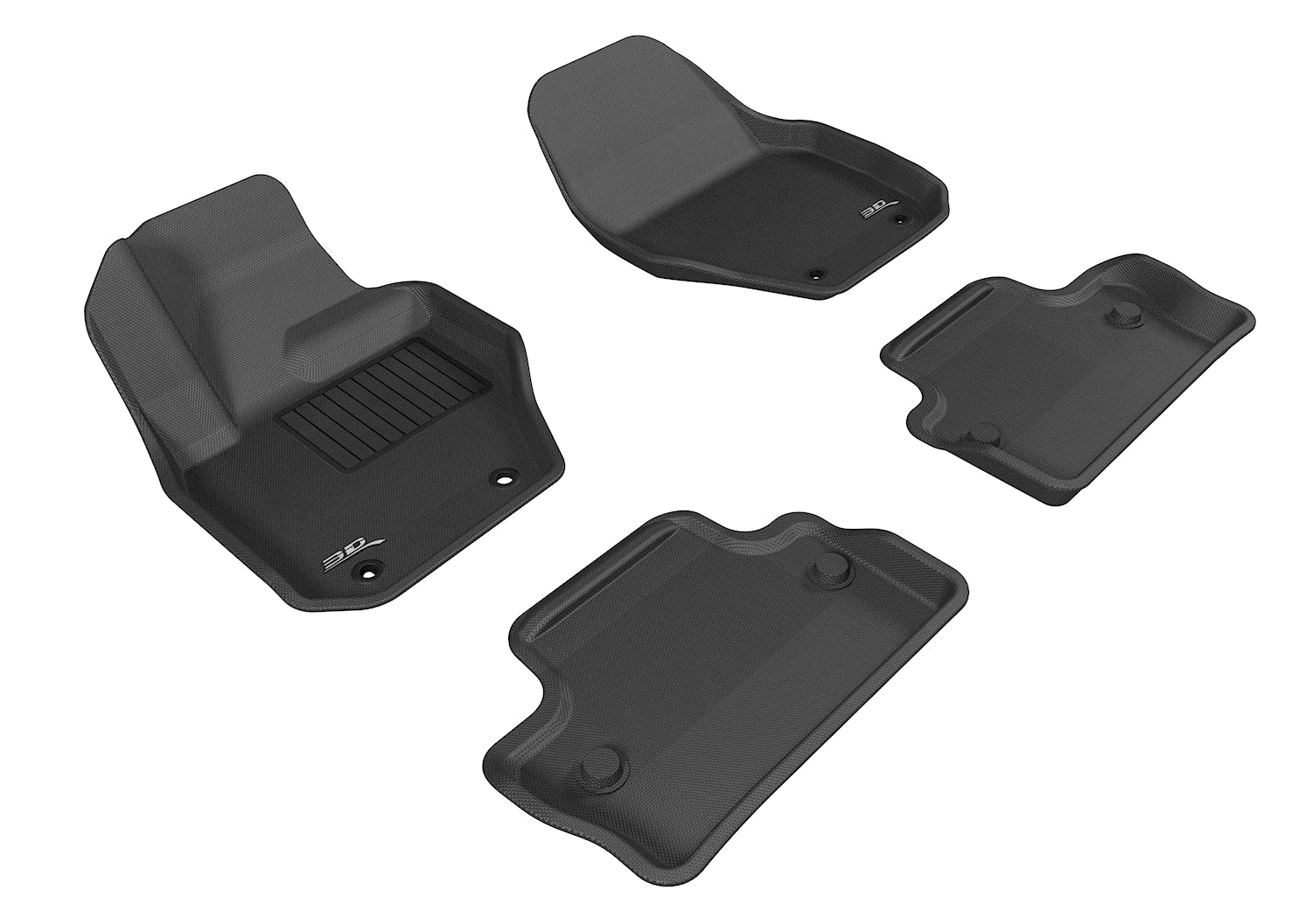 3D MAXpider 2015-2019 Volvo XC90 Kagu 1st & 2nd & 3rd Row Floormats - Black