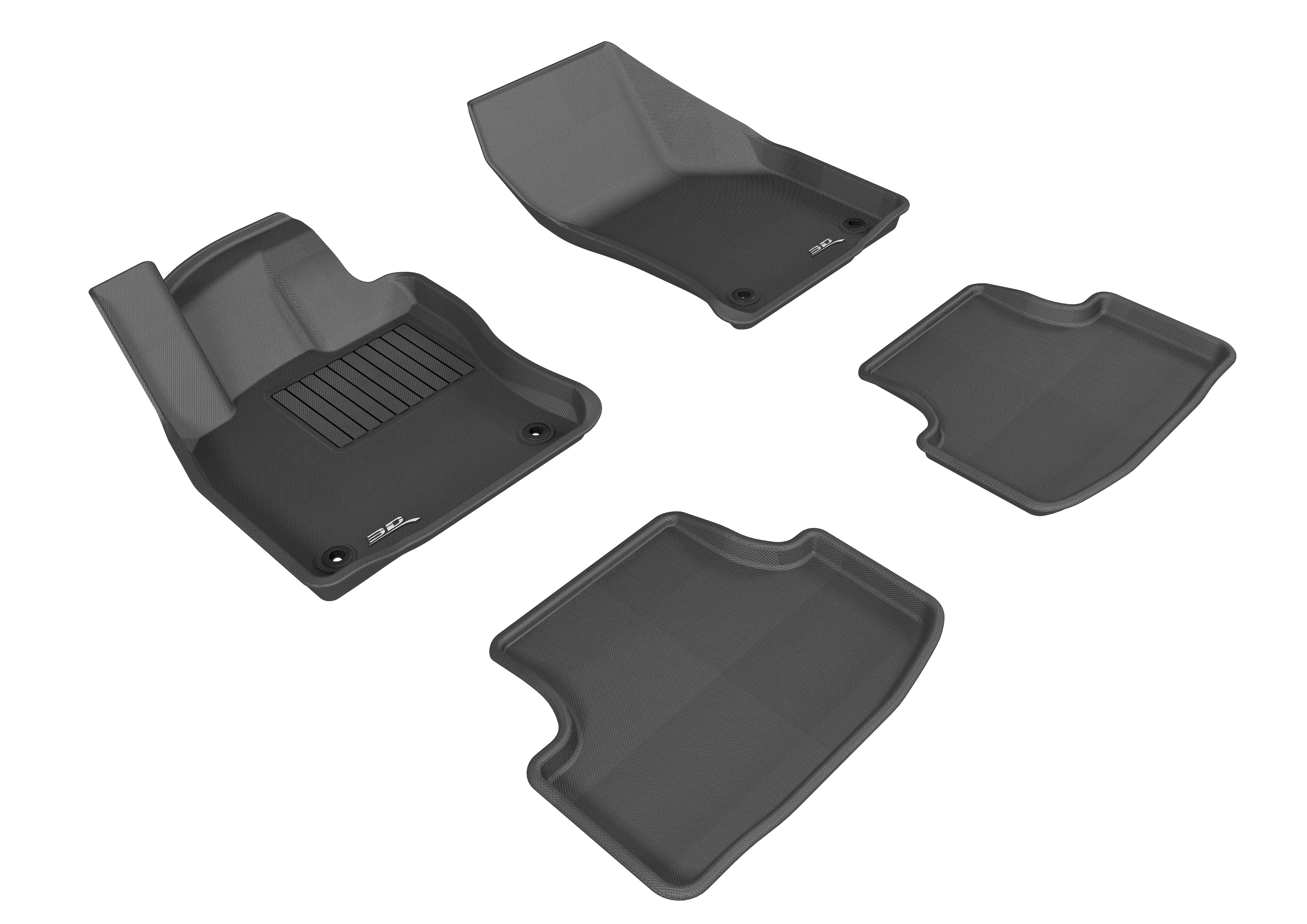 3D MAXpider 2015-2018 Volkswagen Golf Kagu 1st & 2nd Row Floormats - Black