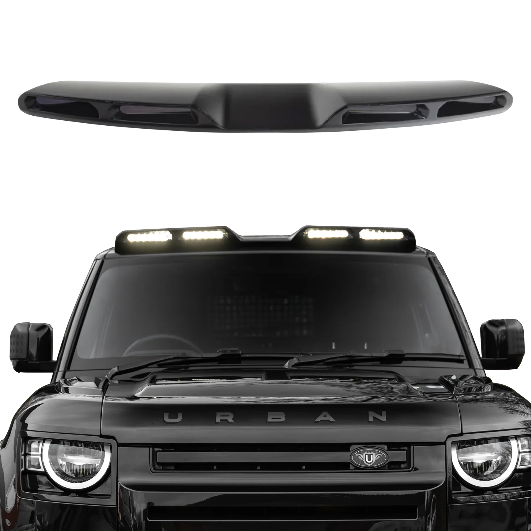 Urban Automotive Defender Carbon Fiber Quad Pod Lazer Roof Light Bar - Gloss Black