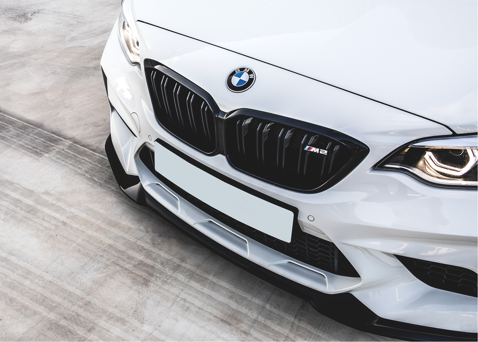 Zaero Design EVO-S Gloss Black Front Splitter - BMW F87 M2 Competition
