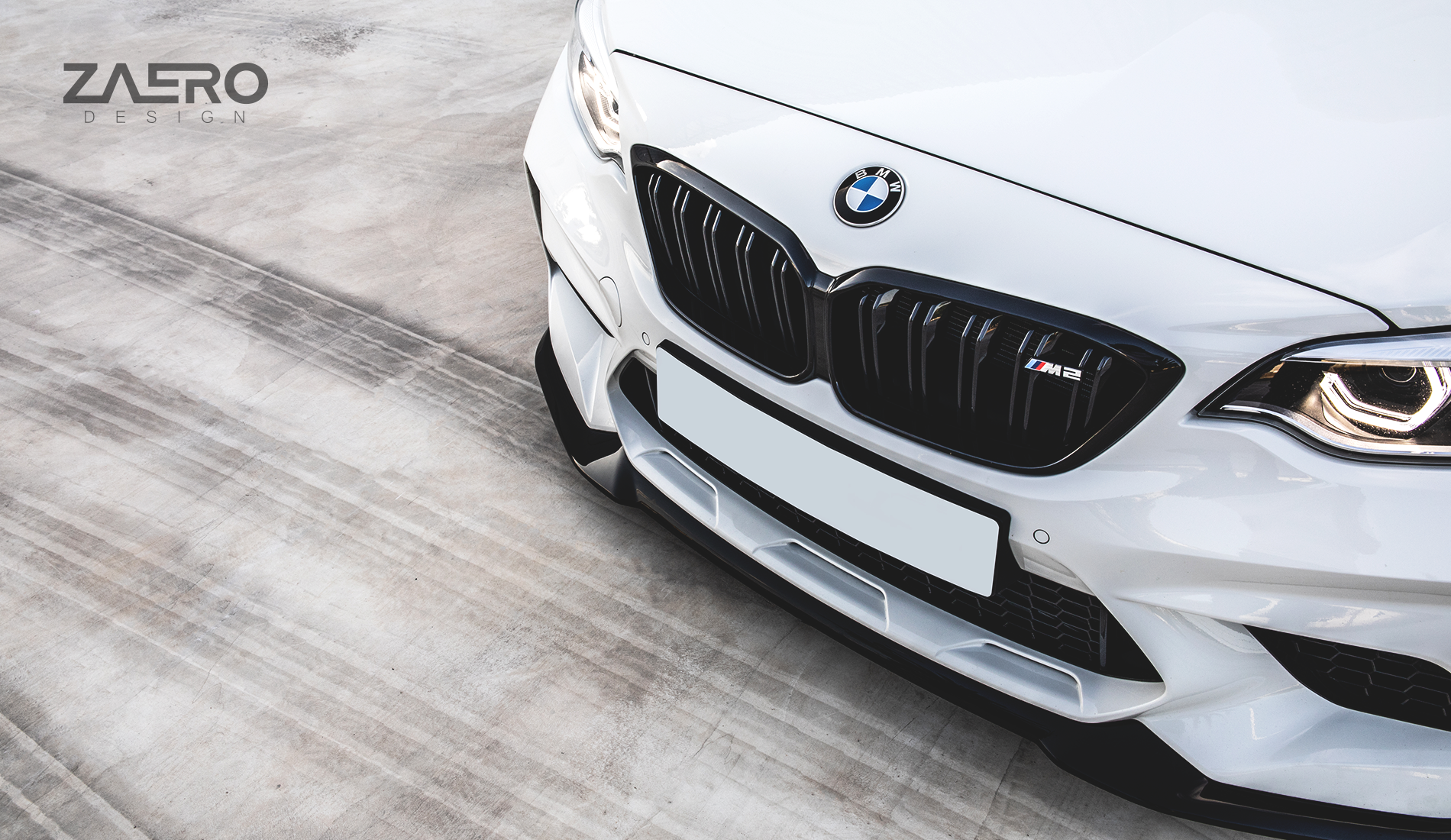 Zaero Design EVO-S Gloss Black Front Splitter - BMW F87 M2 Competition