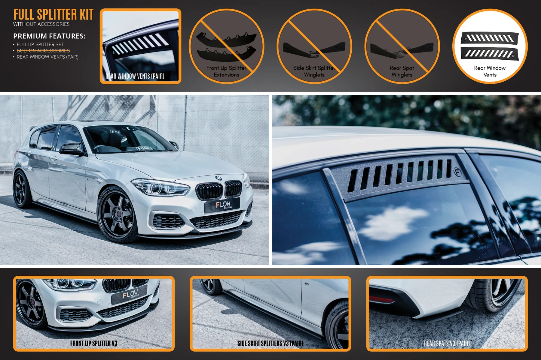 Flow Designs Full Splitter Set - F20 M135/M140 LCI