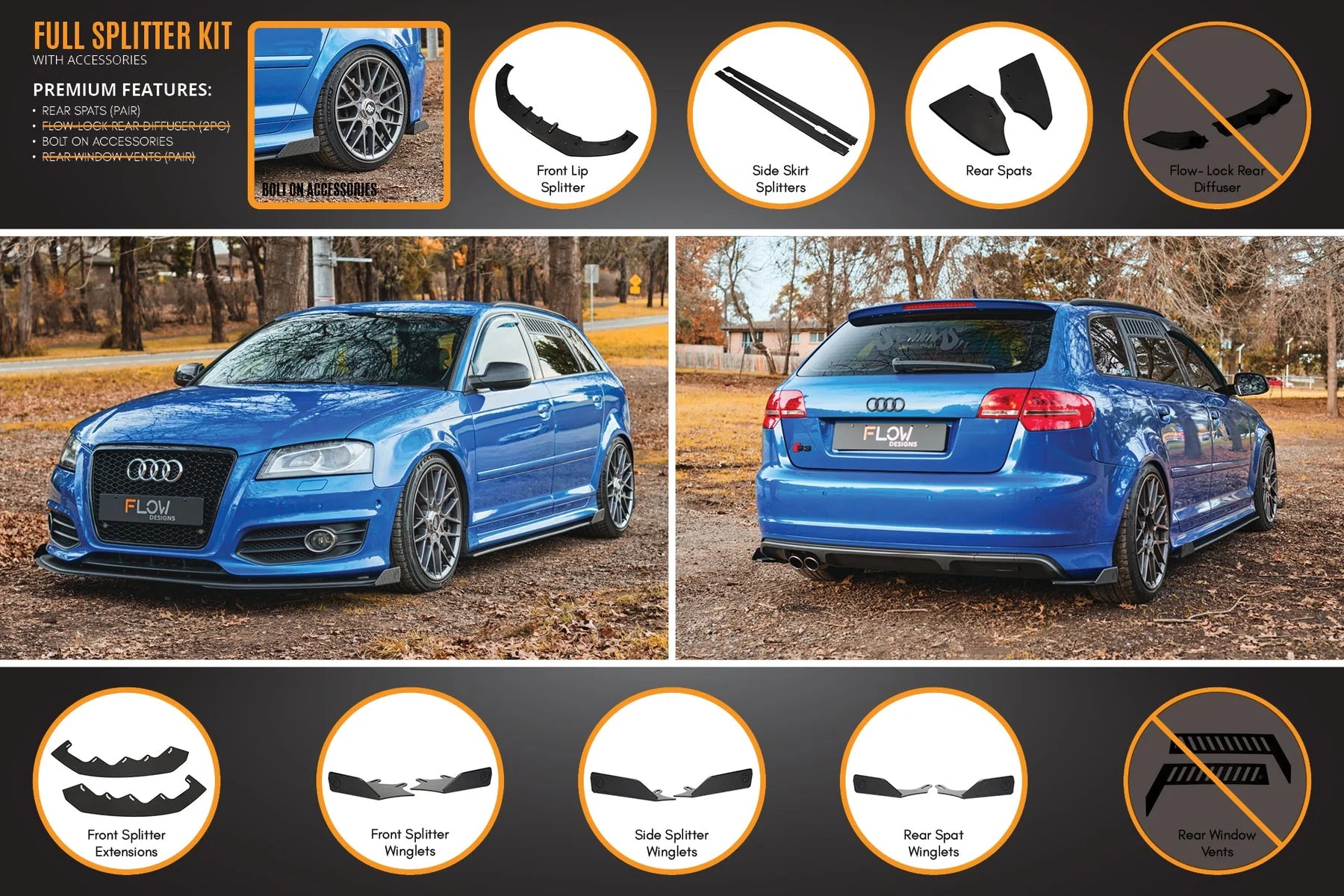 Flow Designs Full Splitter Set - 8P S3 (Face Lift)