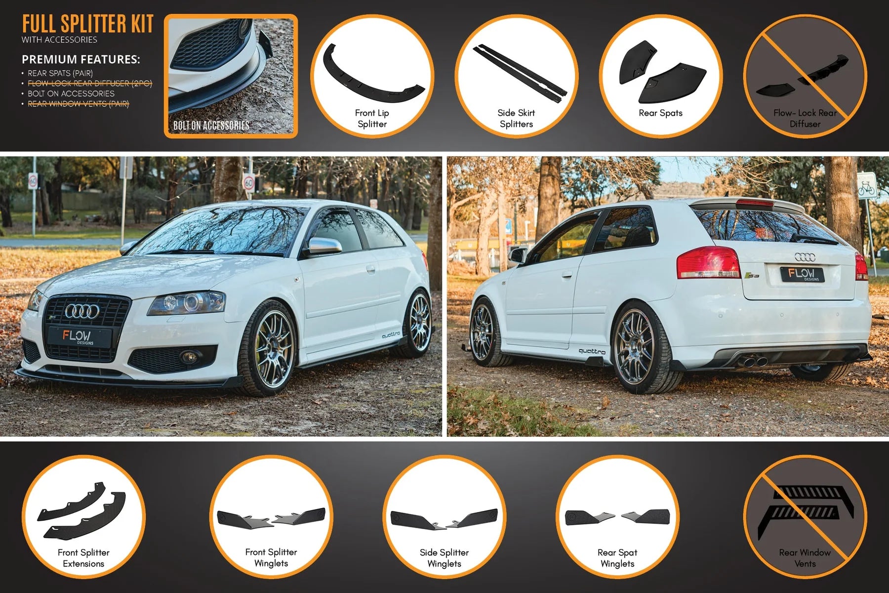 Flow Designs Full Splitter Set - 8P S3 (Pre-Face Lift)