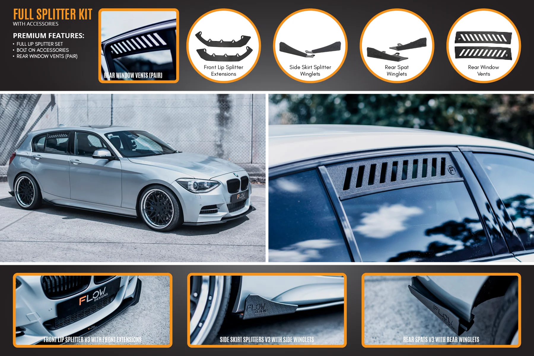 Flow Designs Full Splitter Set - F20 M135 Pre LCI