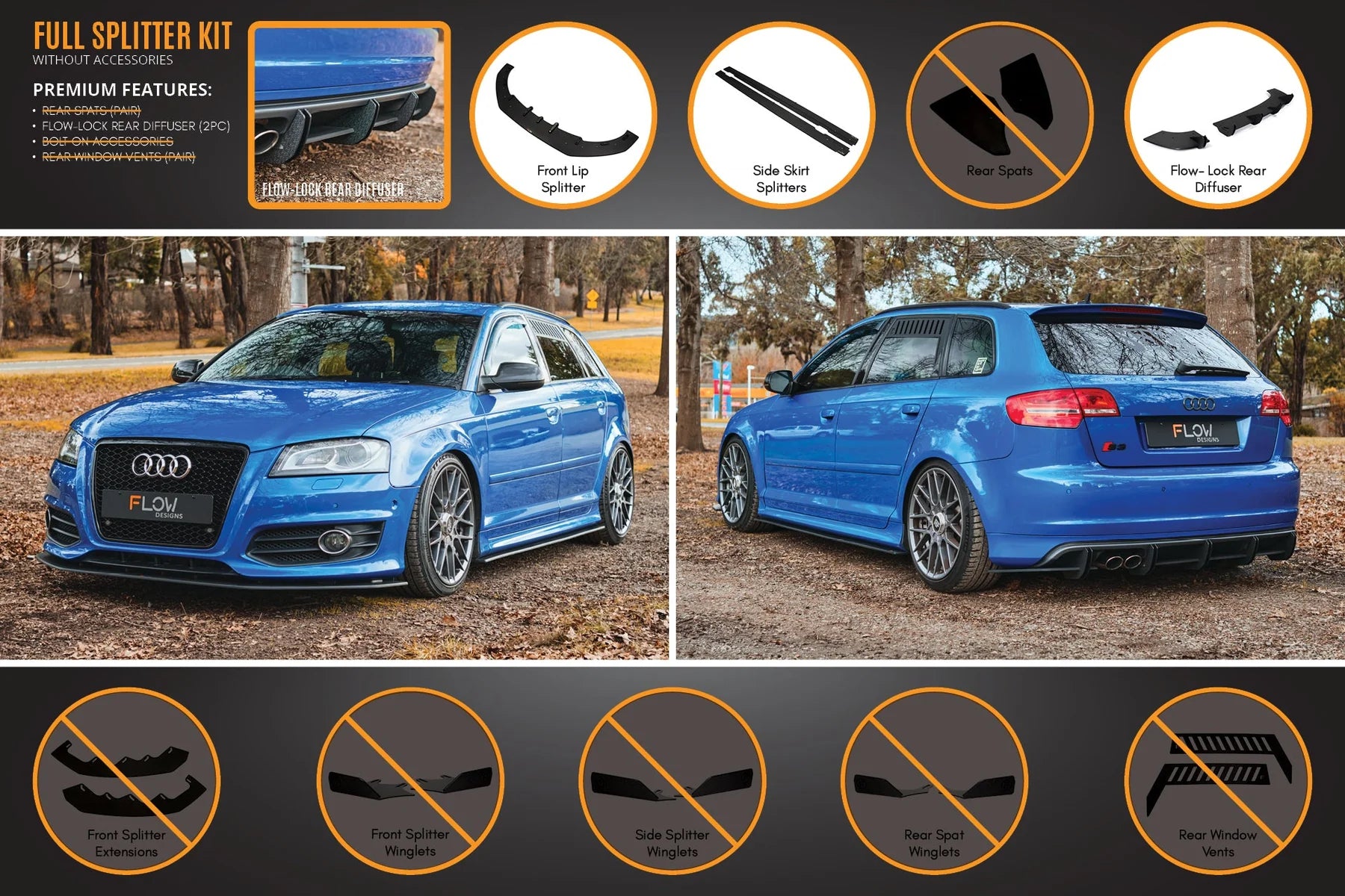 Flow Designs Full Splitter Set - 8P S3 (Face Lift)