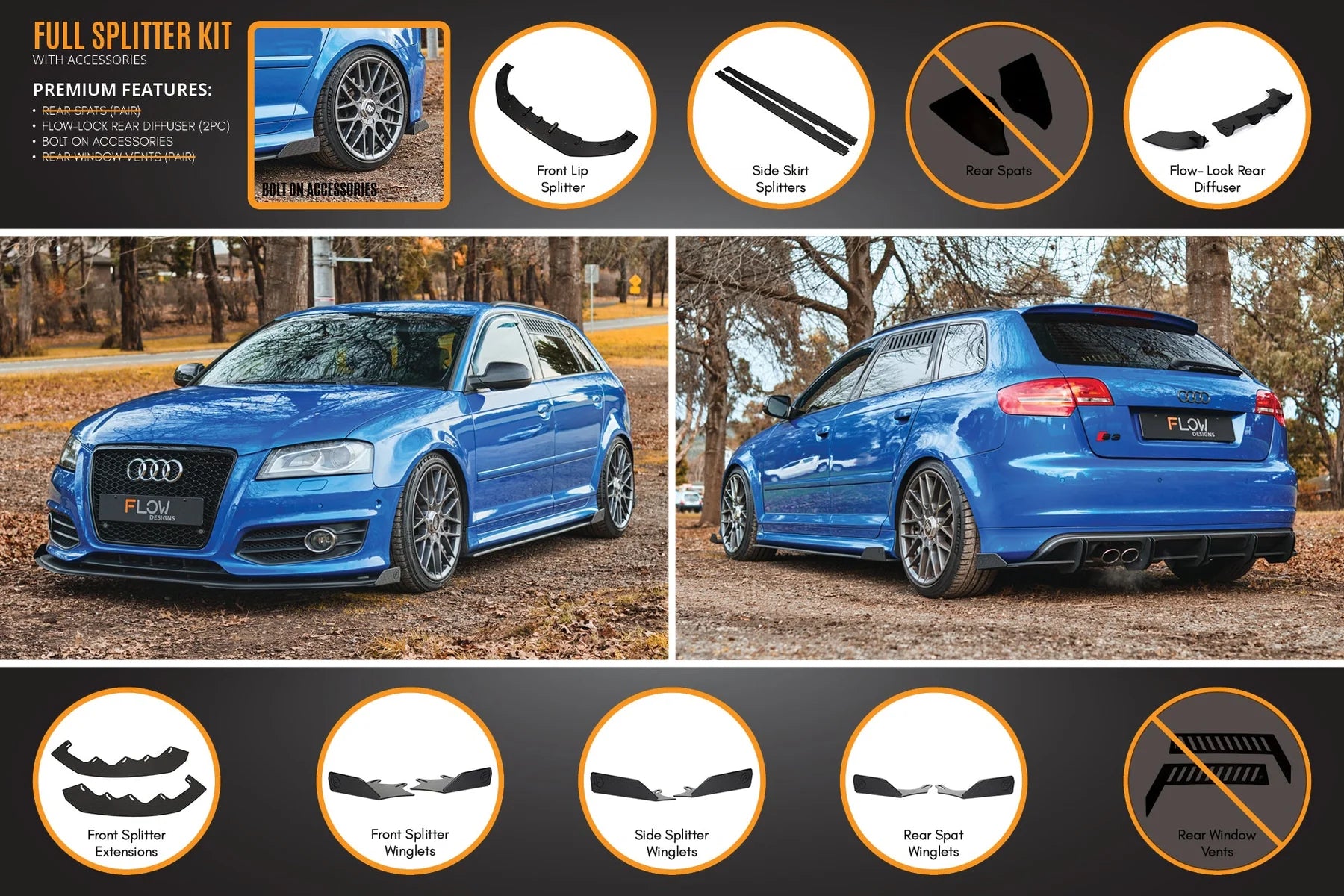 Flow Designs Full Splitter Set - 8P S3 (Face Lift)