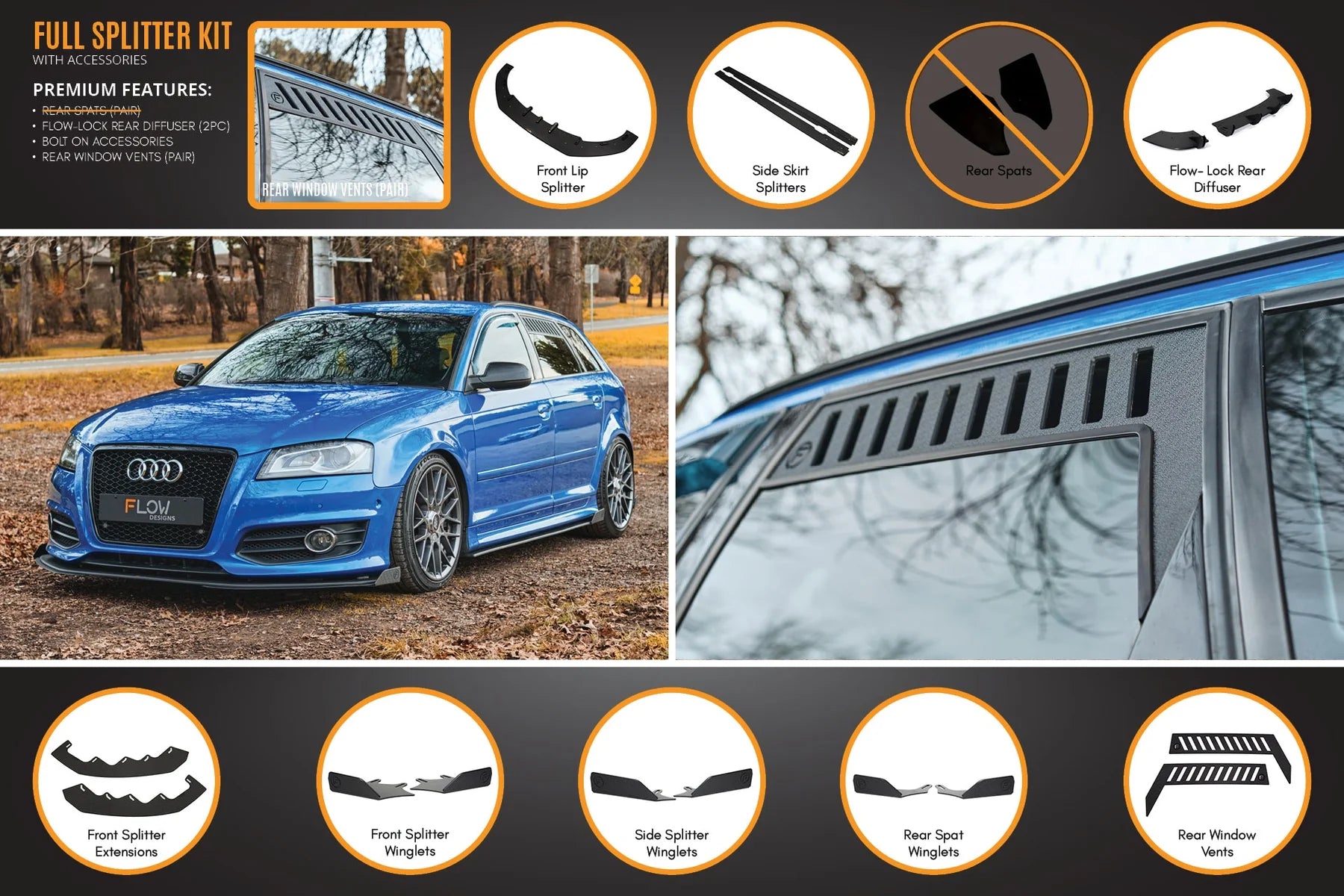 Flow Designs Full Splitter Set - 8P S3 (Face Lift)