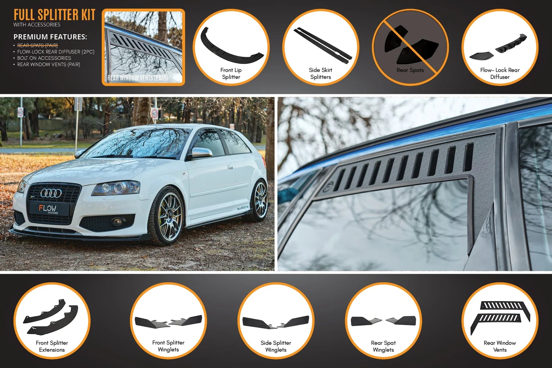 Flow Designs Full Splitter Set - 8P S3 (Pre-Face Lift)