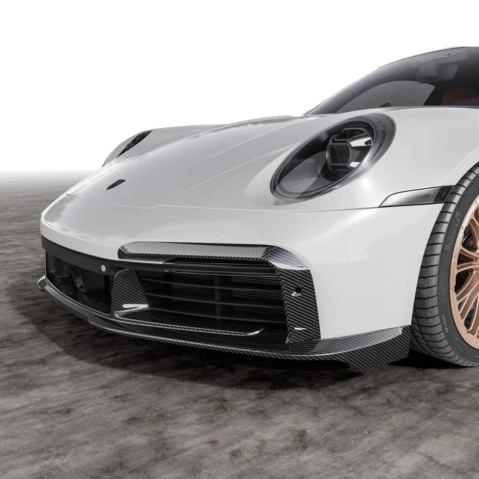 Vorsteiner Aero Program Carbon Fiber Front Spoiler w/ Side Fins - Porsche 992.1 Turbo S