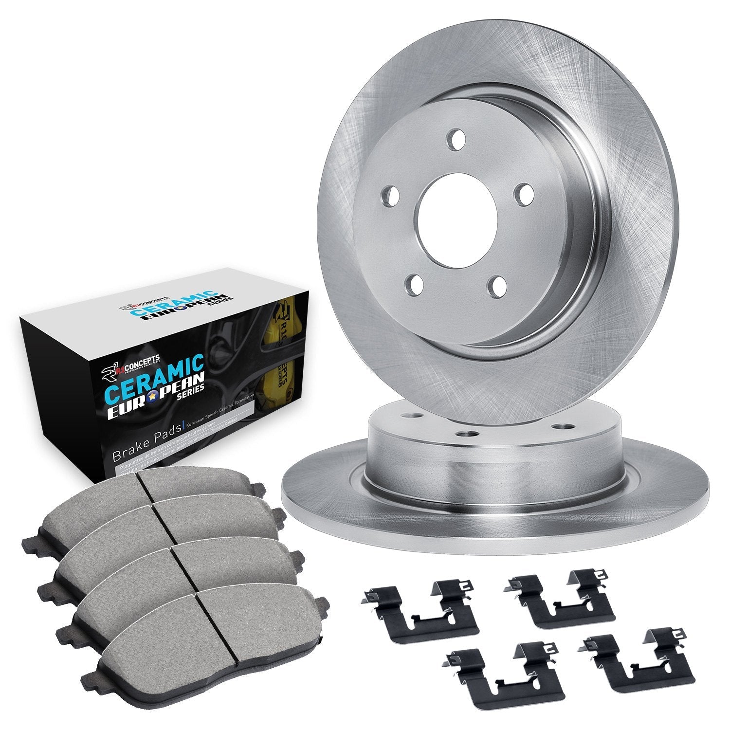 R1 Concepts 16-25 BMW 750i Front Brake Rotor Set w/Euro Ceramic Pads and Hardware