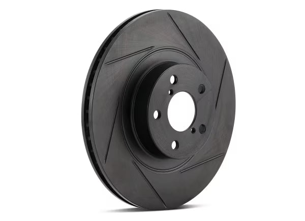 R1 Concepts 86-89 Jaguar Vanden Plas Front Left Slotted Black Brake Rotor