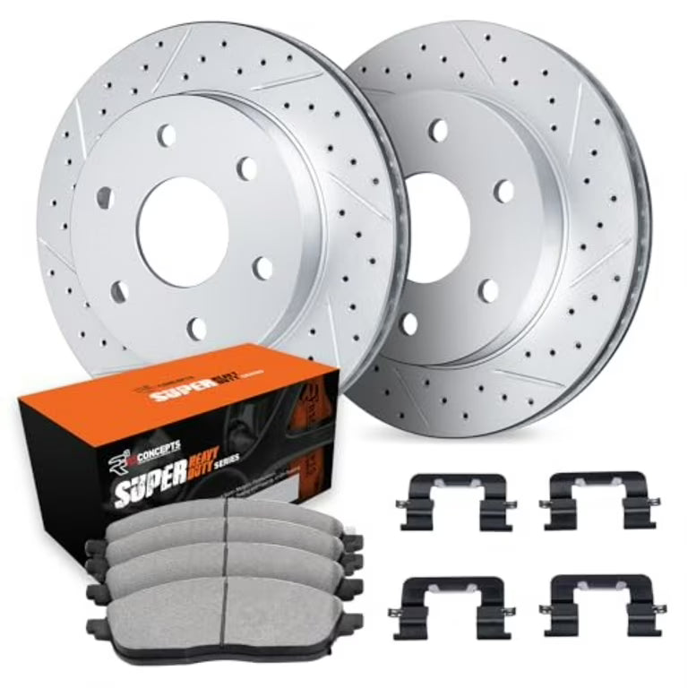 R1 Concepts R1 19-26 Mercedes-Benz Sprinter 4500 Front Drill & Slot Silver Rotors w/Super Duty Pads/Hardware