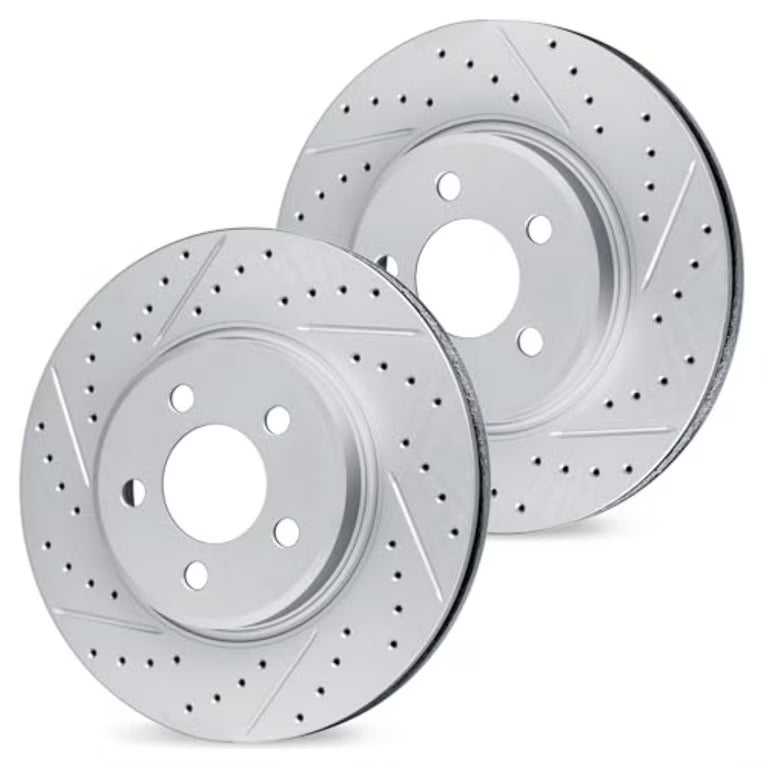R1 Concepts 18-25 Volkswagen Atlas Front Drilled & Slotted Carbon Coated Brake Rotor Set